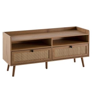 Lowboard 120x56x39 cm Dekor Dębu i Rattanem Szafka RTV Przechowywaniem 678828 Lowboard 120x56x39 cm Dekor Dębu i Rattanem Szafka RTV Przechowywaniem 678828