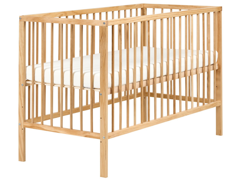 Łóżeczko dla dzieci 60 x 120 cm drewno sosnowe jasnobrązowe 775480