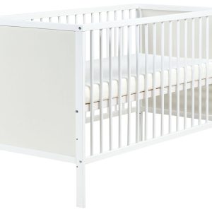 Łóżeczko dla dzieci 60 x 120 cm MDF białe 775481 Łóżeczko dla dzieci 60 x 120 cm MDF białe 775481