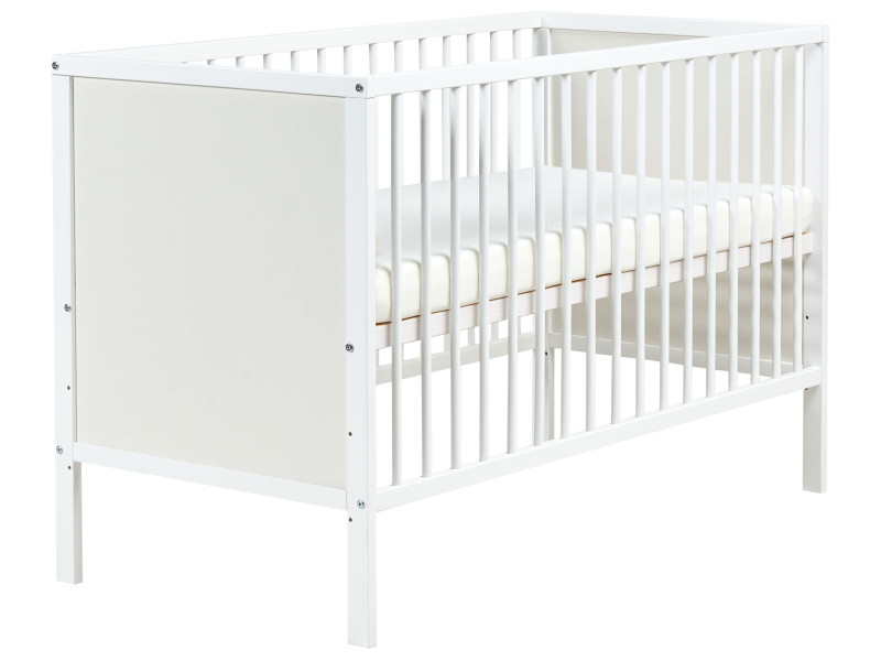 Łóżeczko dla dzieci 60 x 120 cm MDF białe 775481