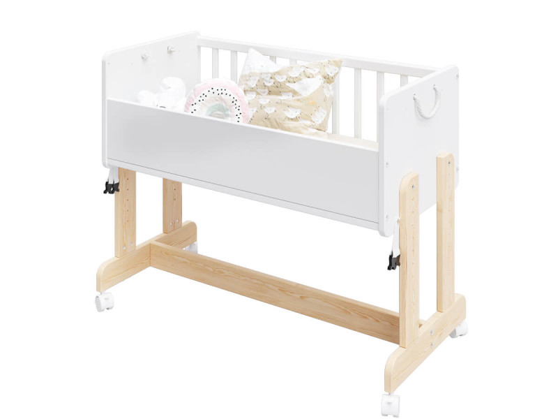 Łóżeczko dostawka 6w1 Leto 90x40 cm białe materac kosz Mojżesza norma UE 816033