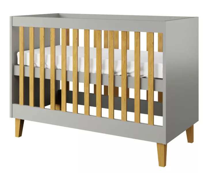 Łóżeczko dziecięce KUBI 120x60 szare 991964