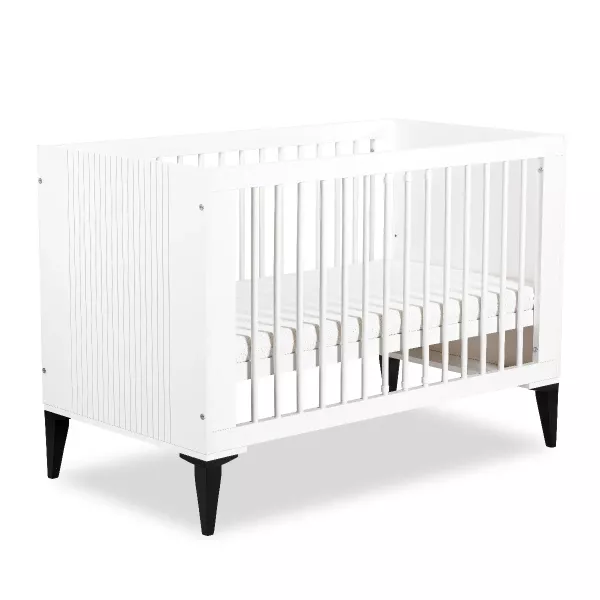 Łóżeczko dziecięce MIA 120x60 białe/czarne 420400