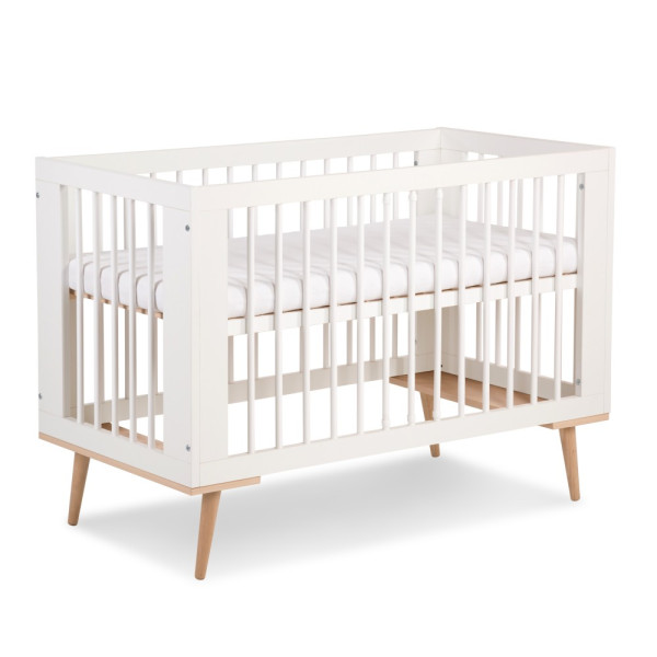 Łóżeczko dziecięce SOFIE 120x60 białe/buk 193088