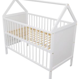 Łóżeczko dziecięce tapczanik 2w1 Jaś domek biały 120×60 cm norma UE 811810
