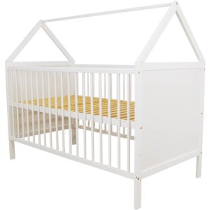 Łóżeczko dziecięce tapczanik 2w1 Jaś domek biały 140×70 cm norma UE 811811