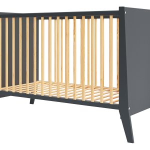 Łóżeczko niemowlęce Cosmo antracyt/sosna 120×60 gryzaki drewno norma UE 816090