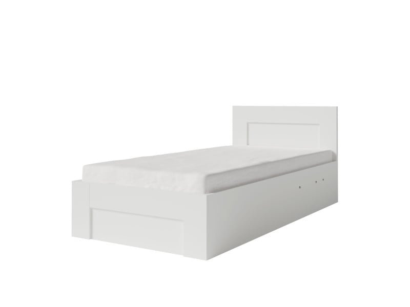 Łóżko 100cm x 200cm Otwierane z boku | BIAŁE | Pojemnik + Stelaż 769864