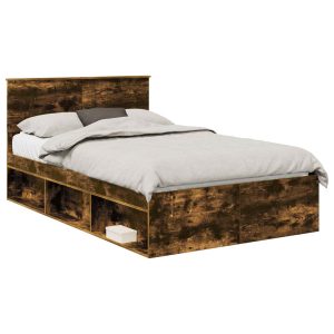 Łóżko 120×190 Brązowe Rama Łóżka ze Stelażem Dwuosobowe do Sypialni 1102915 Łóżko 120×190 Brązowe Rama Łóżka ze Stelażem Dwuosobowe do Sypialni 1102915
