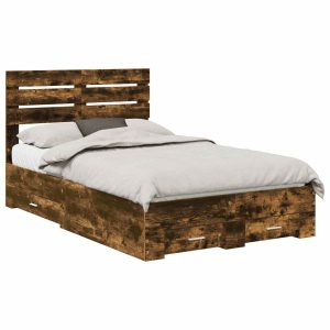 Łóżko 120×190 Brązowe z Szufladami Rama Łóżka Dwuosobowe do Sypialni 1103152 Łóżko 120×190 Brązowe z Szufladami Rama Łóżka Dwuosobowe do Sypialni 1103152