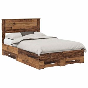 Łóżko 120×190 Brązowe z Szufladami Rama Łóżka Dwuosobowe do Sypialni 1102576 Łóżko 120×190 Brązowe z Szufladami Rama Łóżka Dwuosobowe do Sypialni 1102576