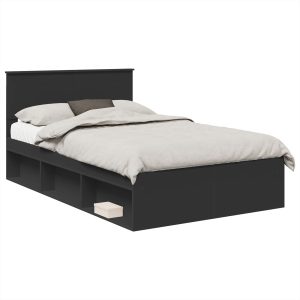 Łóżko 120×190 Czarne Rama Łóżka ze Stelażem Dwuosobowe do Sypialni 1102766 Łóżko 120×190 Czarne Rama Łóżka ze Stelażem Dwuosobowe do Sypialni 1102766