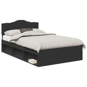 Łóżko 120×190 Czarne Rama Łóżka ze Stelażem Dwuosobowe do Sypialni 1102128 Łóżko 120×190 Czarne Rama Łóżka ze Stelażem Dwuosobowe do Sypialni 1102128