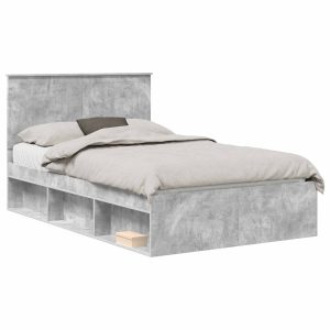 Łóżko 120×190 Szare Rama Łóżka ze Stelażem Dwuosobowe do Sypialni 1103602 Łóżko 120×190 Szare Rama Łóżka ze Stelażem Dwuosobowe do Sypialni 1103602
