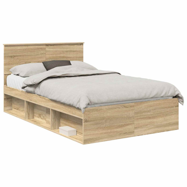 Łóżko 120x200 Brązowe Rama Łóżka ze Stelażem Dwuosobowe do Sypialni 1102891