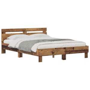 Łóżko 120×200 Brązowe Rama Łóżka ze Stelażem Dwuosobowe do Sypialni 1102919 Łóżko 120×200 Brązowe Rama Łóżka ze Stelażem Dwuosobowe do Sypialni 1102919