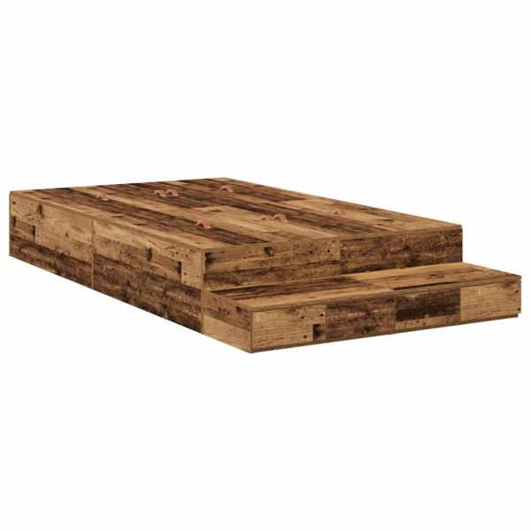 Łóżko 120x200 Brązowe z Szufladami Rama Łóżka Dwuosobowe do Sypialni 1103539