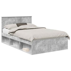Łóżko 120×200 Szare Rama Łóżka ze Stelażem Dwuosobowe do Sypialni 1102279 Łóżko 120×200 Szare Rama Łóżka ze Stelażem Dwuosobowe do Sypialni 1102279