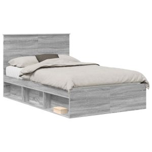Łóżko 120×200 Szare Rama Łóżka ze Stelażem Dwuosobowe do Sypialni 1102261 Łóżko 120×200 Szare Rama Łóżka ze Stelażem Dwuosobowe do Sypialni 1102261