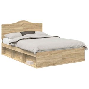 Łóżko 140×200 Brązowe Rama Łóżka ze Stelażem Dwuosobowe do Sypialni 1103503 Łóżko 140×200 Brązowe Rama Łóżka ze Stelażem Dwuosobowe do Sypialni 1103503
