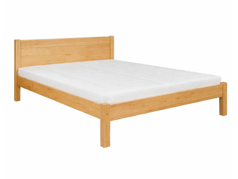 Łóżko 140x200 Classic sosnowe tył równy, kolor dębowy 965875