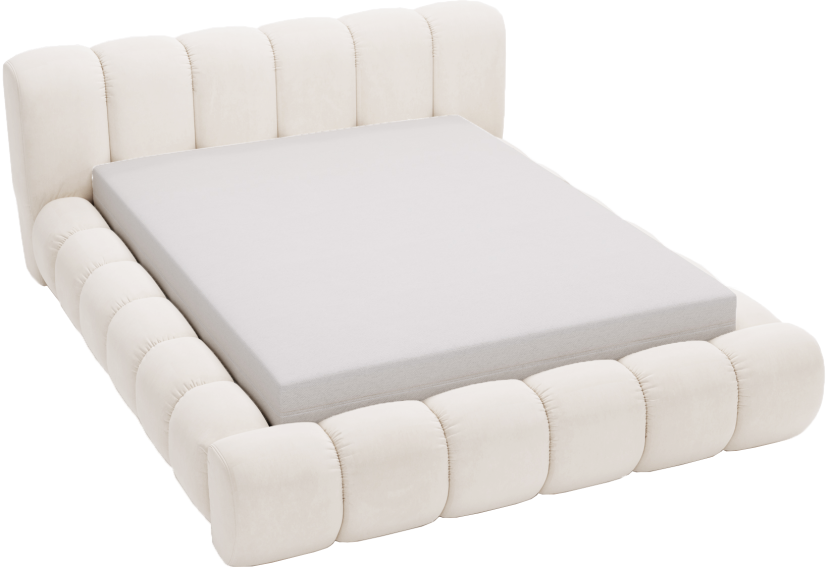 Łóżko 140x200 Cloud gruba pianka, stelaż metalowy- Kremowy 1054789