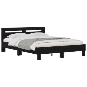 Łóżko 140×200 Czarne Rama Łóżka ze Stelażem Dwuosobowe do Sypialni 1102122 Łóżko 140×200 Czarne Rama Łóżka ze Stelażem Dwuosobowe do Sypialni 1102122