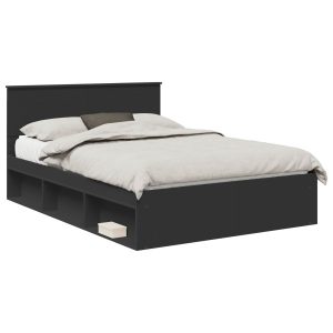 Łóżko 140×200 Czarne Rama Łóżka ze Stelażem Dwuosobowe do Sypialni 1103406 Łóżko 140×200 Czarne Rama Łóżka ze Stelażem Dwuosobowe do Sypialni 1103406
