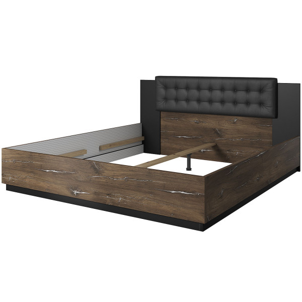 Łóżko 140x200 SELMA SG30 dąb flagstaf stal / czarny 312813