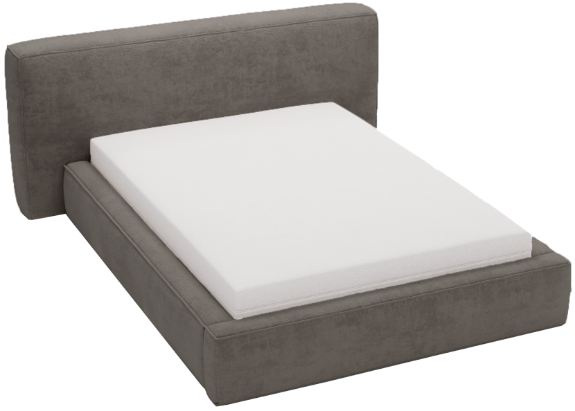 Łóżko 140x200 Vitoria z dużym zagłowiem, stelaż metalowy - Szary 1054859