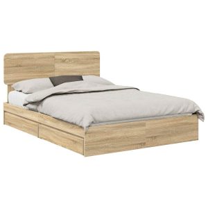 Łóżko 160×200 Brązowe z Szufladami Rama Łóżka Dwuosobowe do Sypialni 1102563 Łóżko 160×200 Brązowe z Szufladami Rama Łóżka Dwuosobowe do Sypialni 1102563