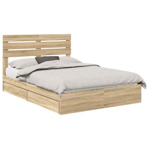 Łóżko 160×200 Brązowe z Szufladami Rama Łóżka Dwuosobowe do Sypialni 1103601 Łóżko 160×200 Brązowe z Szufladami Rama Łóżka Dwuosobowe do Sypialni 1103601