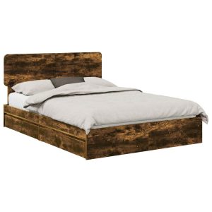 Łóżko 160×200 Brązowe z Szufladami Rama Łóżka Dwuosobowe do Sypialni 1103608 Łóżko 160×200 Brązowe z Szufladami Rama Łóżka Dwuosobowe do Sypialni 1103608