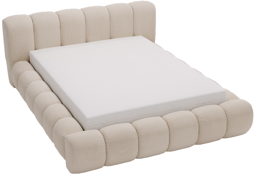 Łóżko 160x200 Cloud gruba pianka, stelaż metalowy - Beżowy 1053768