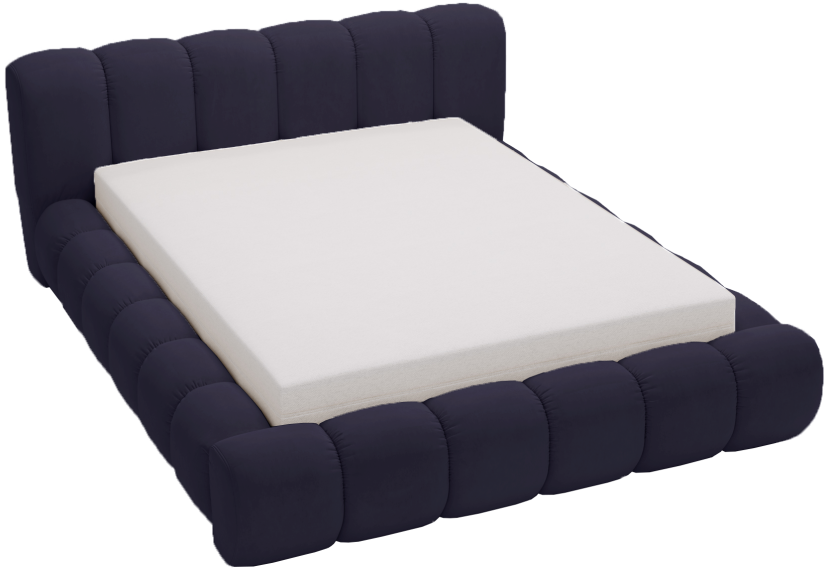 Łóżko 160x200 Cloud gruba pianka, stelaż metalowy - Ciemny niebieski 1055034