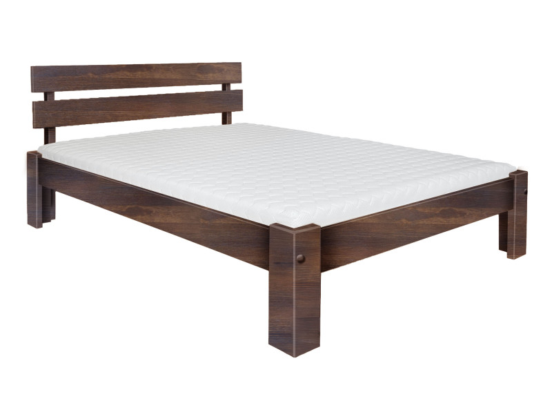 Łóżko 160x200 drewniane LARGO, kolor orzech + stelaż 353251