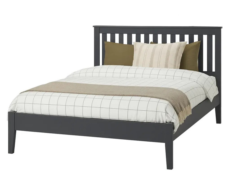 Łóżko 160x200 Gres drewniane, kolor antracyt 865765