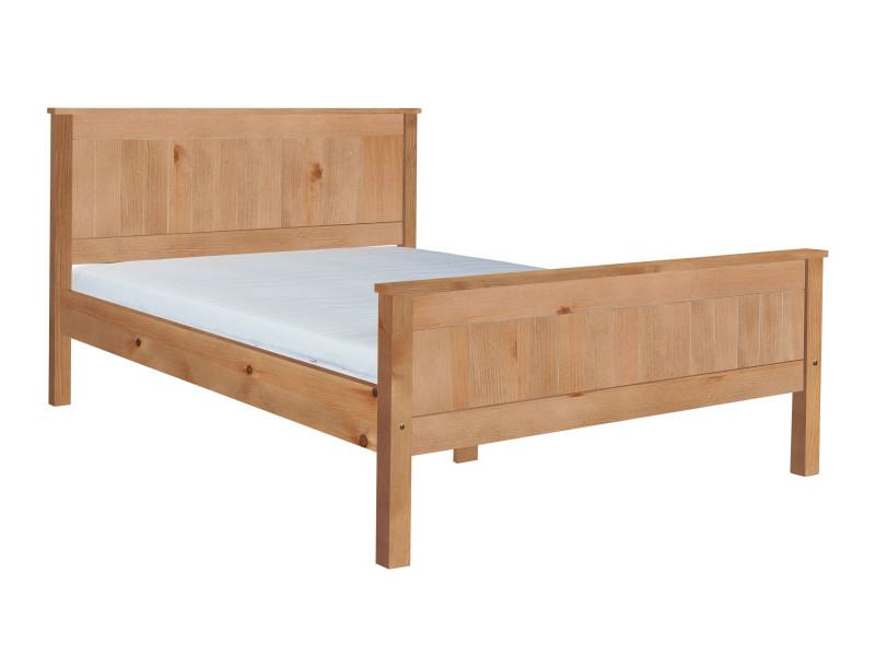 Łóżko 160x200 Natural wood z drewna litego, kolor dębowy 550817