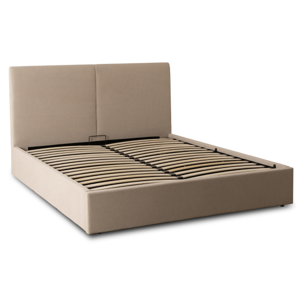 Łóżko 160x200 Tapicerowane Dwuosobowe Do Sypialni Sztruks Beżowe MARSYLIA 959893