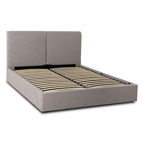 Łóżko 160x200 Tapicerowane Dwuosobowe Do Sypialni Tkanina Szare MARSYLIA 959885