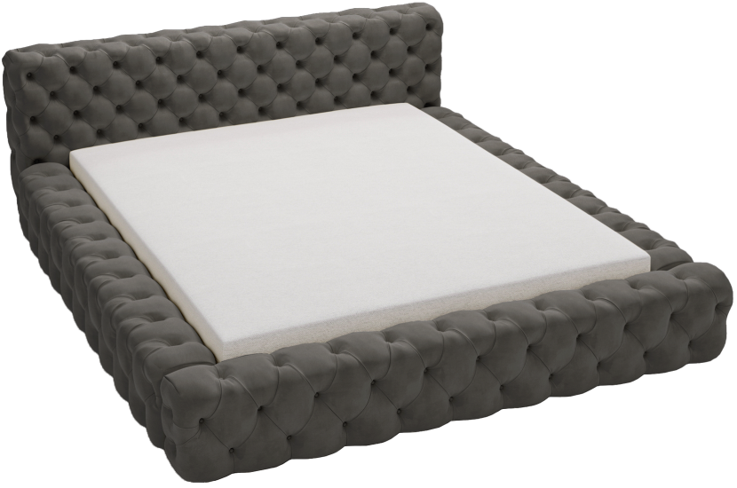 Łóżko 160x200 Vigo chesterfield pojemnik, stelaż metalowy - Ciemny szary 1054798