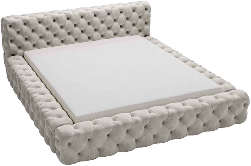 Łóżko 160x200 Vigo chesterfield pojemnik, stelaż metalowy - Jasny szary 1053719