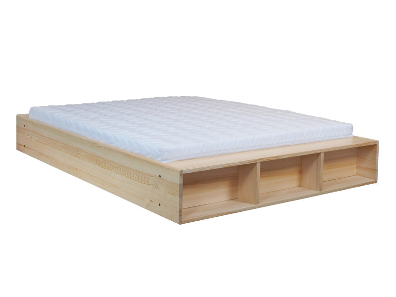 Łóżko 160x200 z półkami FRESH, kolor sosnowy + stelaż 126847
