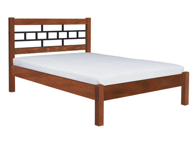 Łóżko 180x200 drewno z metalem Grenada, kolor kasztan 568624