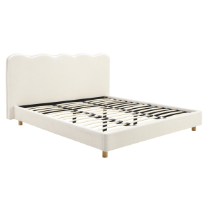 Łóżko 180×200 Tapicerowane Dwuosobowe Do Sypialni Baranek Krem IZMIR 866109 Łóżko 180×200 Tapicerowane Dwuosobowe Do Sypialni Baranek Krem IZMIR 866109
