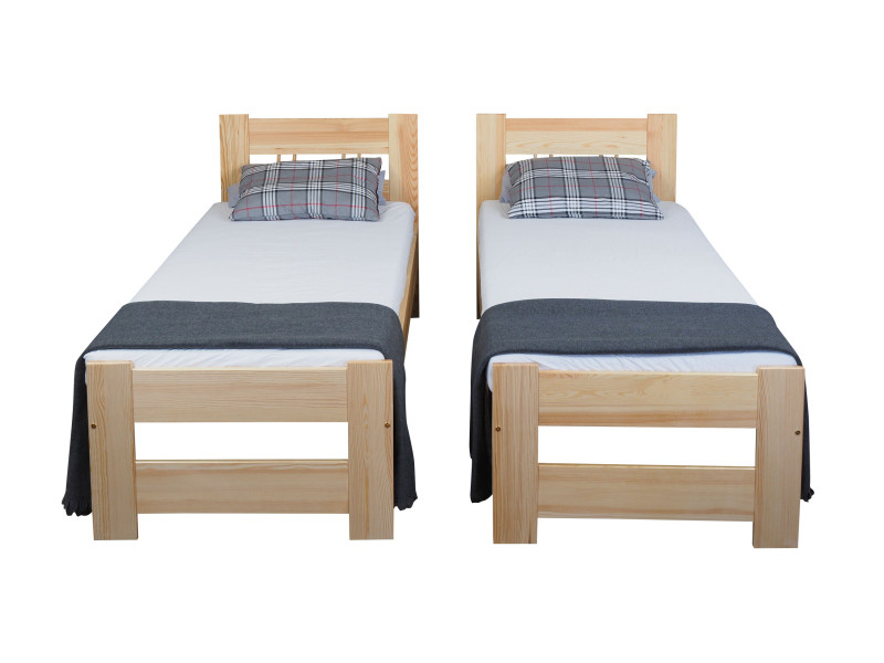 Łóżko 80x200 Hotelowe 2x drewniane, kolor sosnowy 655972