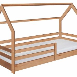 Łóżko 90×200 domek drewniane TEO, kolor dębowy 608656