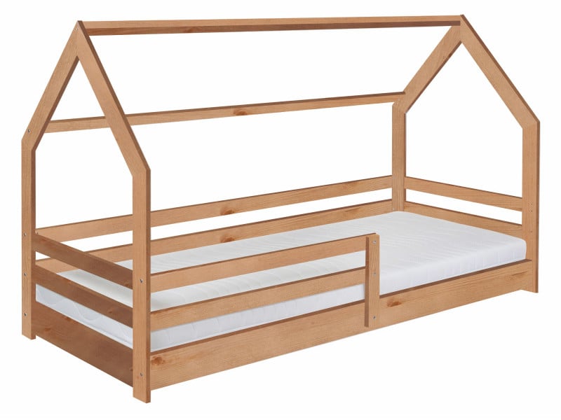 Łóżko 90x200 domek drewniane TEO, kolor dębowy 608656