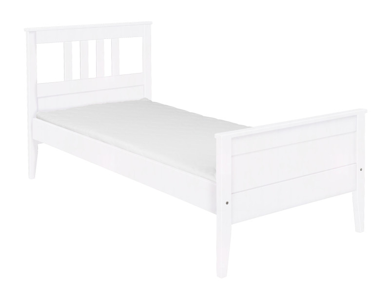 Łóżko 90x200 drewniane PORTO, kolor biały + stelaż 353202