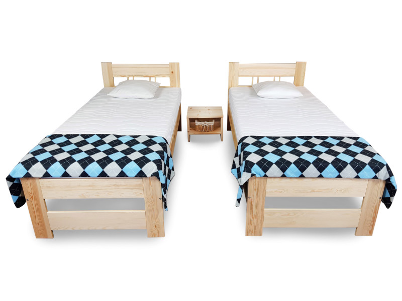 Łóżko 90x200 Hotelowe Sosnowe - 2 szt., kolor sosnowy 305041